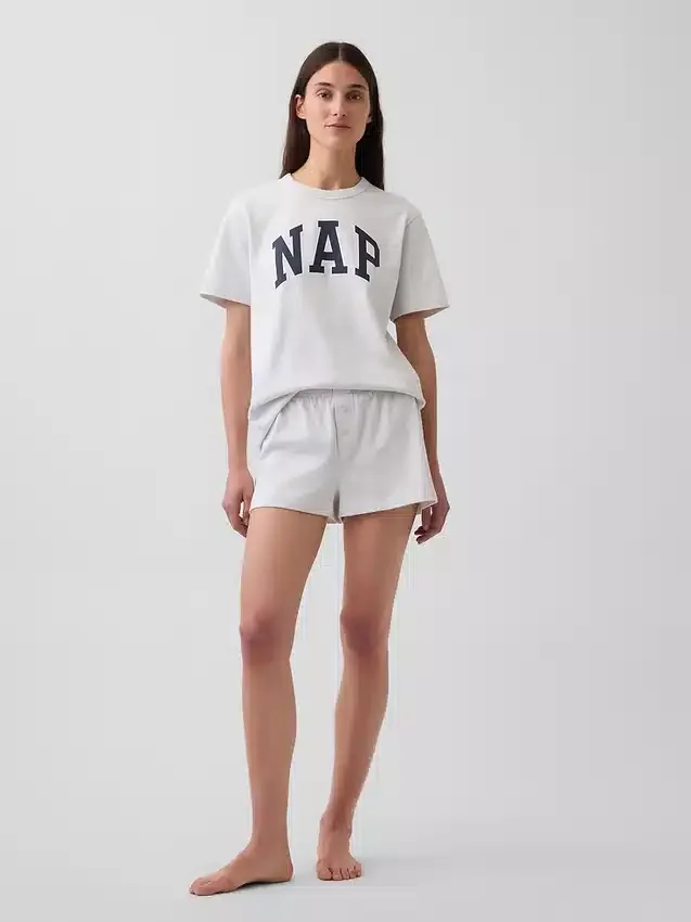 Pyjamas-T-shirt i oversized-modell med Nap-logotyp