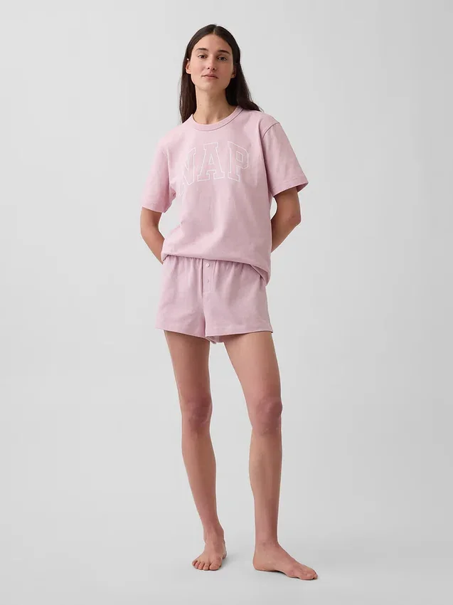 Pyjamas-T-shirt i oversized-modell med Nap-logotyp