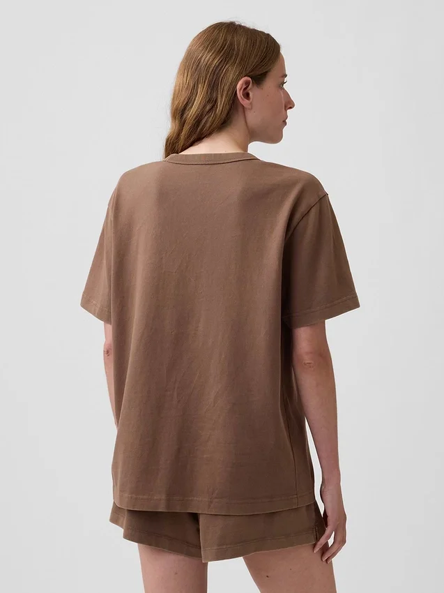 Pyjamas-T-shirt i oversized-modell med Nap-logotyp
