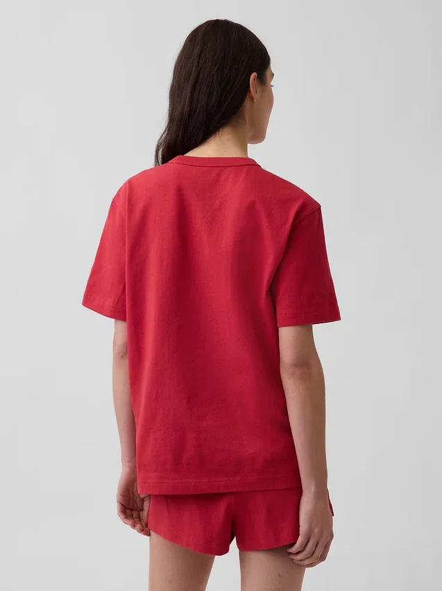 Pyjamas-T-shirt i oversized-modell med Nap-logotyp