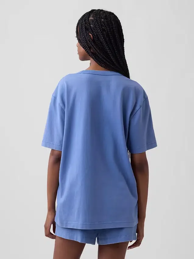 Pyjamas-T-shirt i oversized-modell med Nap-logotyp