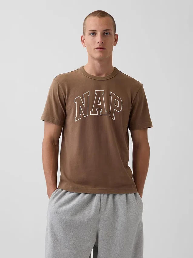 Pyjamas-T-shirt i oversized-modell med Nap-logotyp