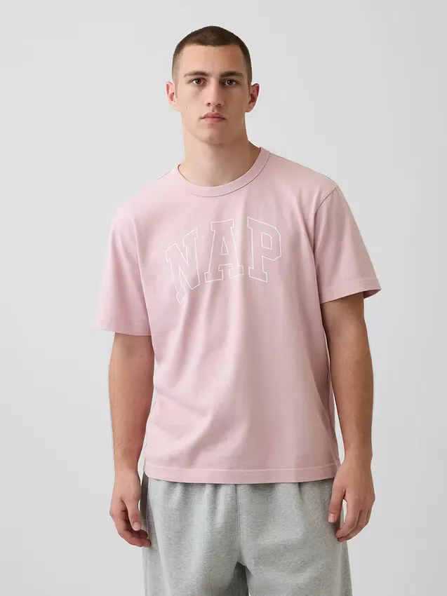 Pyjamas-T-shirt i oversized-modell med Nap-logotyp
