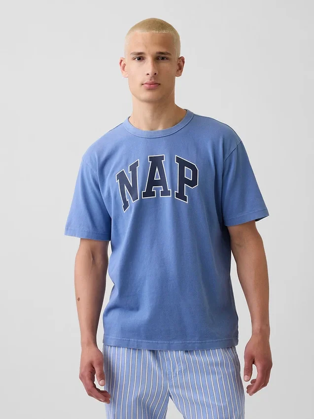 Pyjamas-T-shirt i oversized-modell med Nap-logotyp