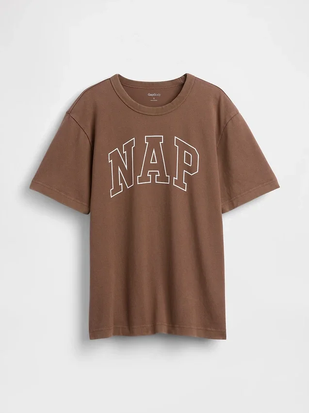Pyjamas-T-shirt i oversized-modell med Nap-logotyp