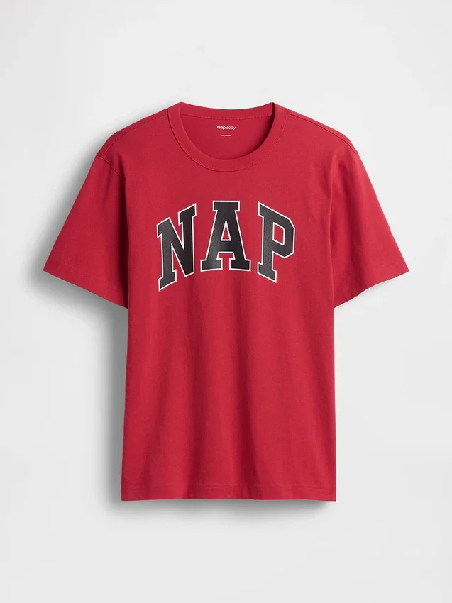 Pyjamas-T-shirt i oversized-modell med Nap-logotyp