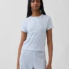 Pyjamas-T-shirt i pointelle