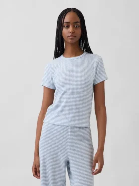 Pyjamas-T-shirt i pointelle