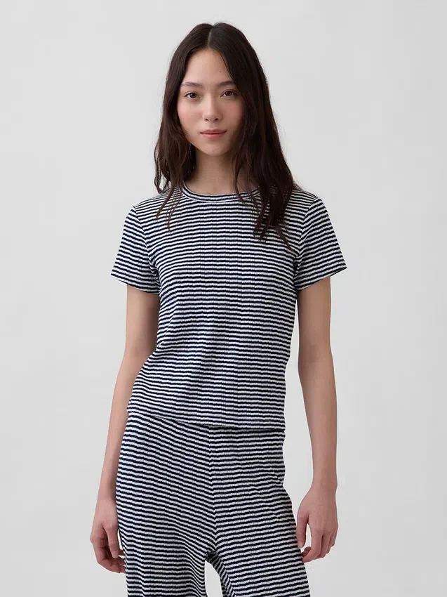 Pyjamas-T-shirt i pointelle