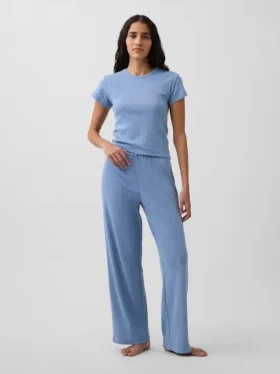 Pyjamas-T-shirt i pointelle