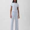 Pyjamas-T-shirt i pointelle