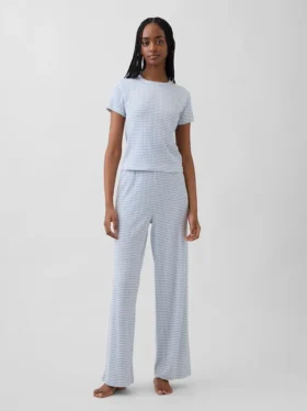 Pyjamas-T-shirt i pointelle