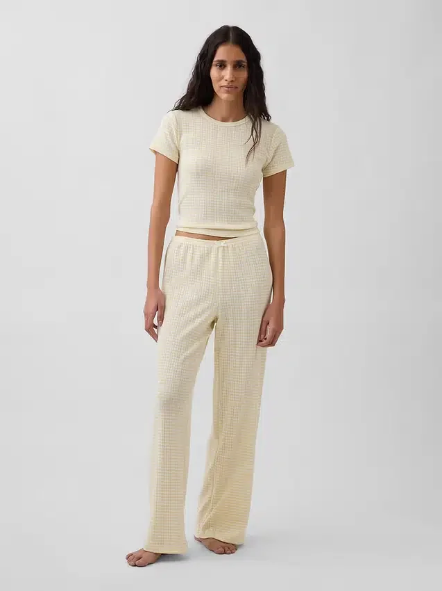 Pyjamas-T-shirt i pointelle