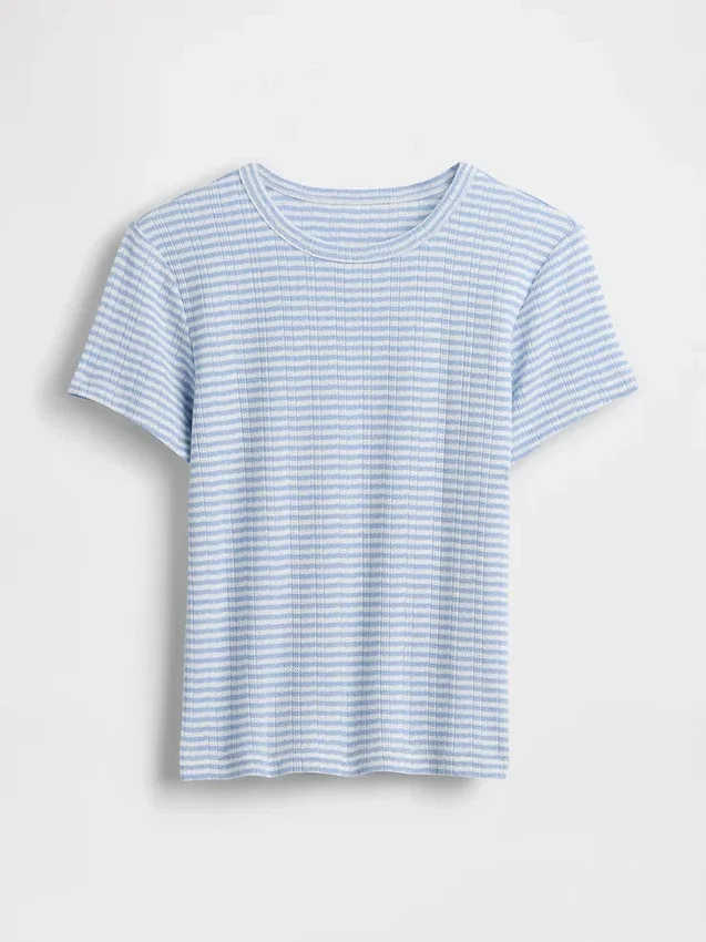 Pyjamas-T-shirt i pointelle