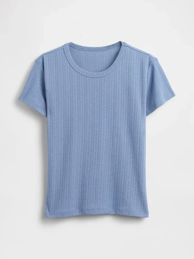 Pyjamas-T-shirt i pointelle