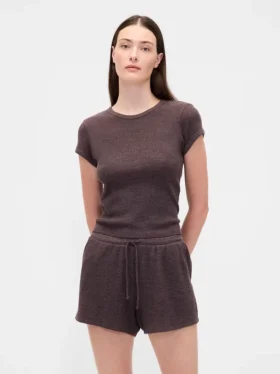 Pyjamas-T-shirt i våffelstickning