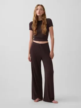 Pyjamasbyxor i mjuk modalribb