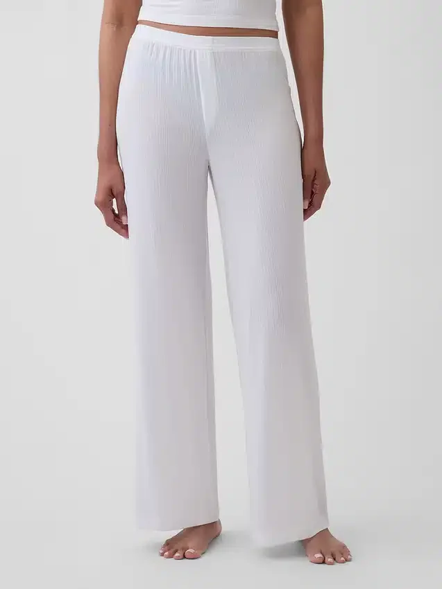 Pyjamasbyxor i mjuk modalribb
