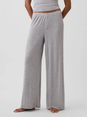 Pyjamasbyxor i mjuk modalribb