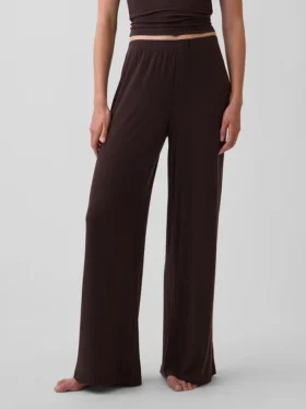 Pyjamasbyxor i mjuk modalribb