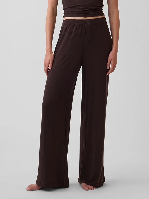 Pyjamasbyxor i mjuk modalribb