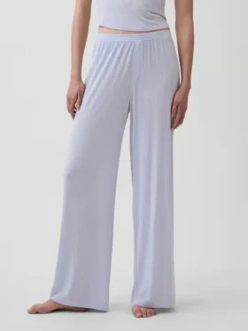 Pyjamasbyxor i mjuk modalribb