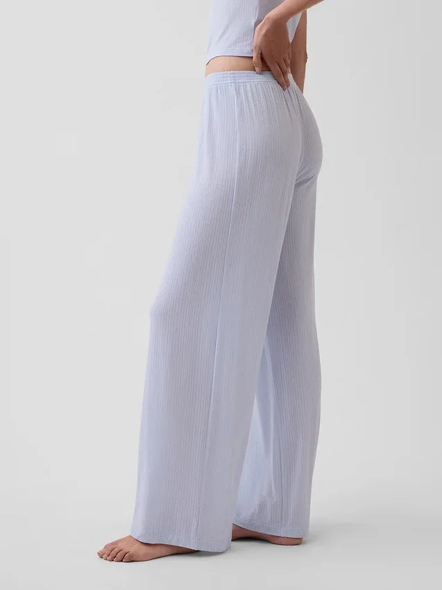 Pyjamasbyxor i mjuk modalribb