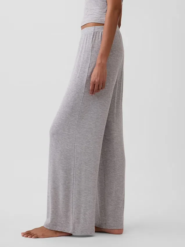 Pyjamasbyxor i mjuk modalribb