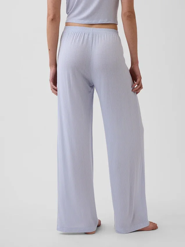Pyjamasbyxor i mjuk modalribb