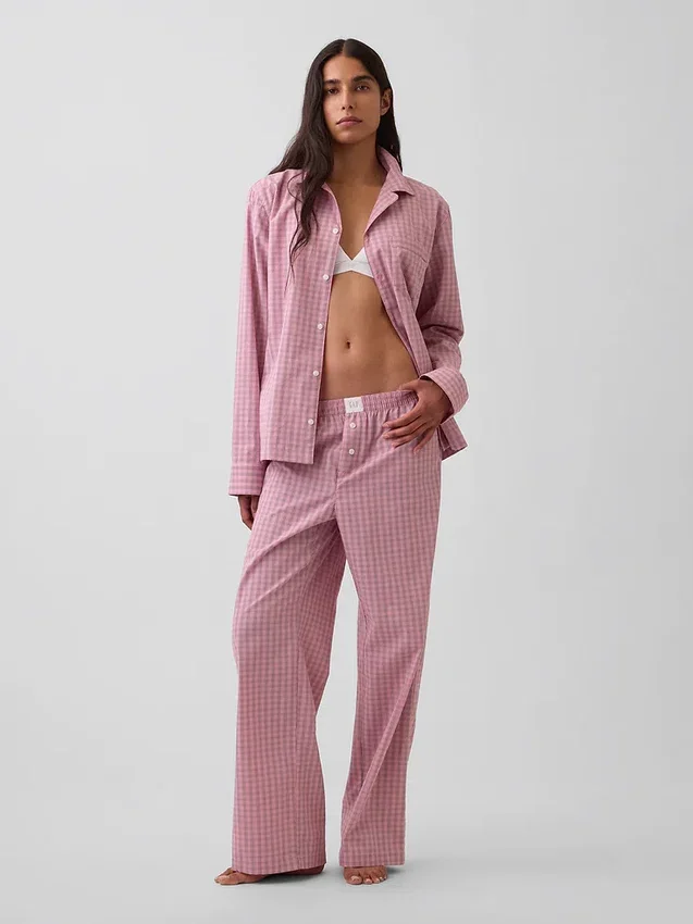 Pyjamasbyxor i poplin