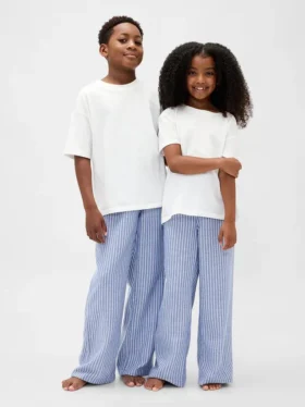 Pyjamasbyxor i återvunnen flanell för barn