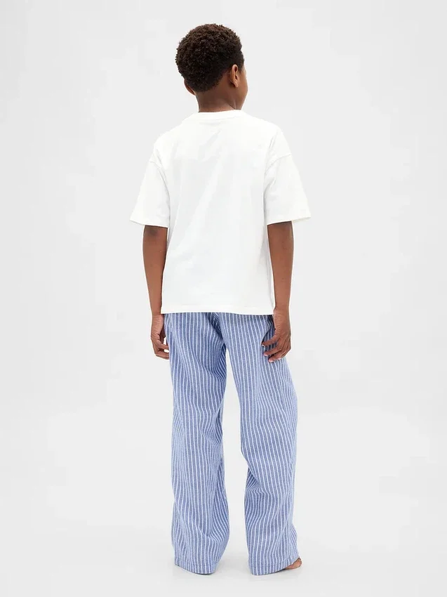 Pyjamasbyxor i återvunnen flanell för barn