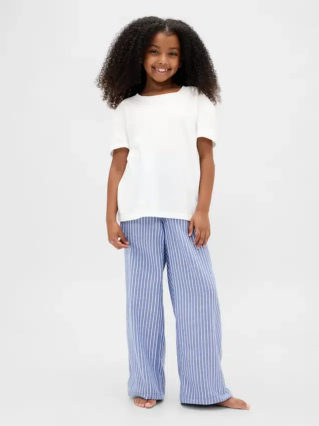 Pyjamasbyxor i återvunnen flanell för barn