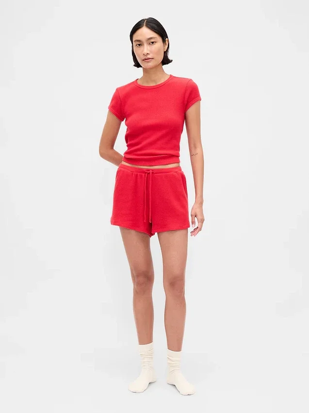 Pyjamasbyxor i våffelstickat Shorts
