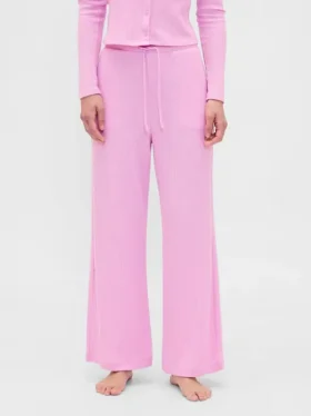 Pyjamasbyxor med breda ben i våffelmönster