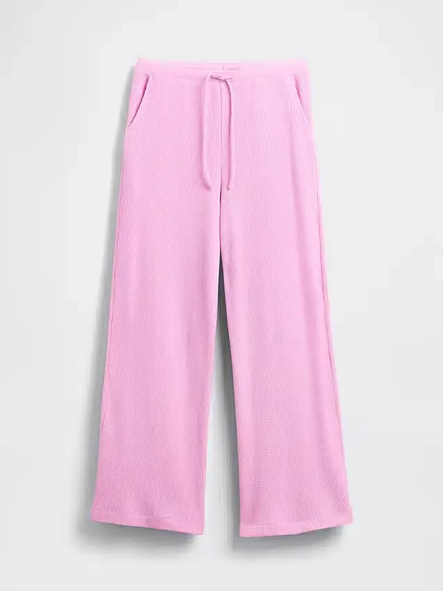 Pyjamasbyxor med breda ben i våffelmönster