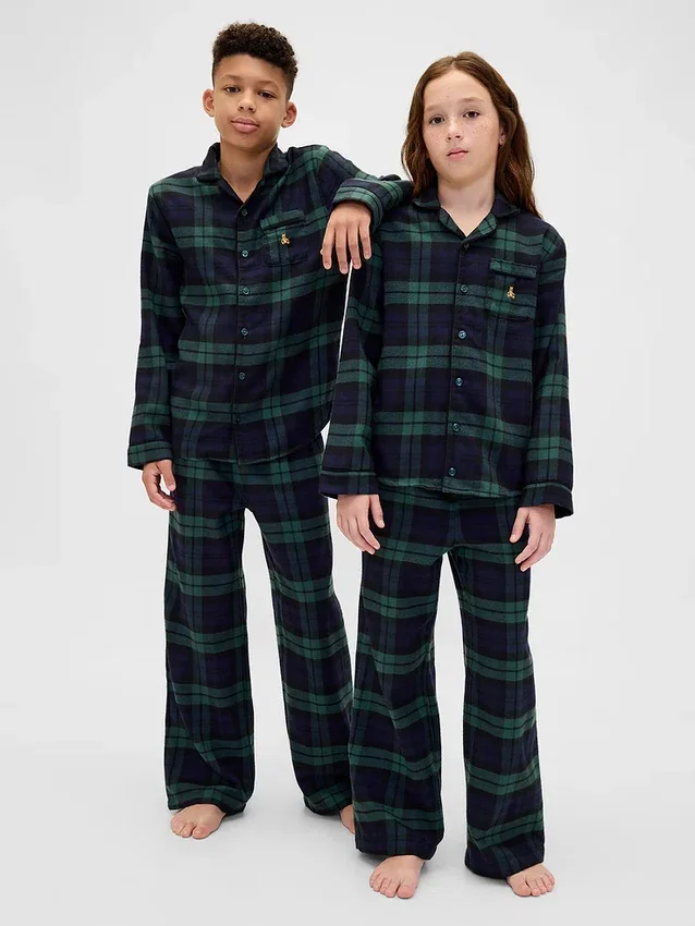 Pyjamaset i återvunnen flanell för barn