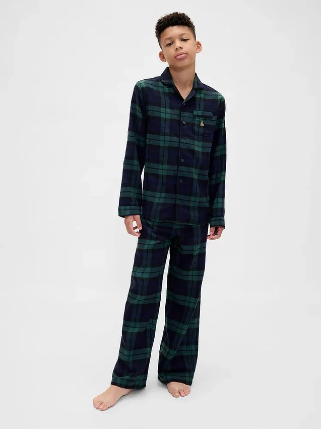 Pyjamaset i återvunnen flanell för barn