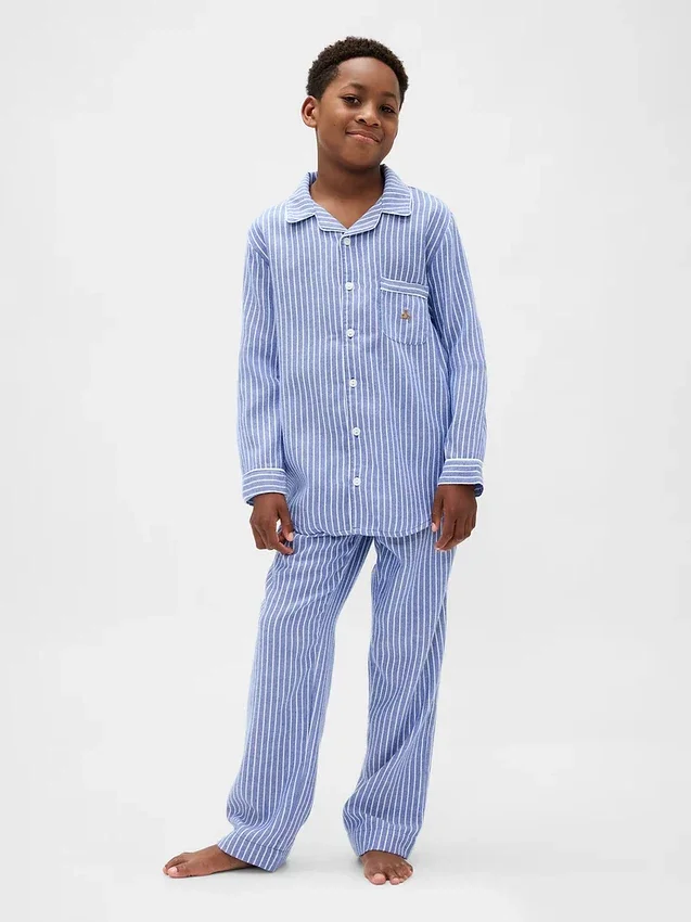 Pyjamaset i återvunnen flanell för barn