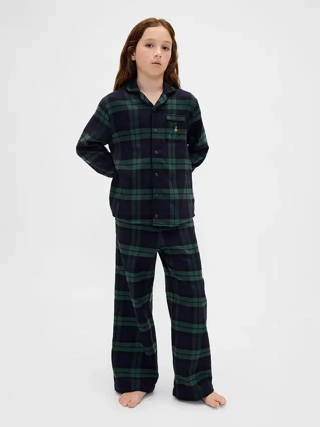 Pyjamaset i återvunnen flanell för barn