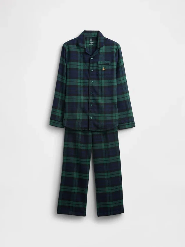 Pyjamaset i återvunnen flanell för barn