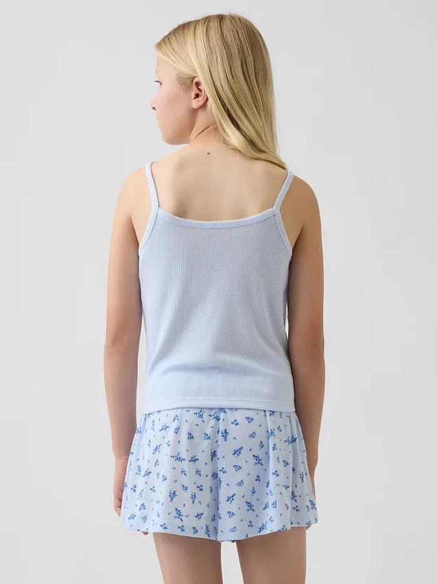 Pyjamaslinne i återvunnen ribbstickning för barn