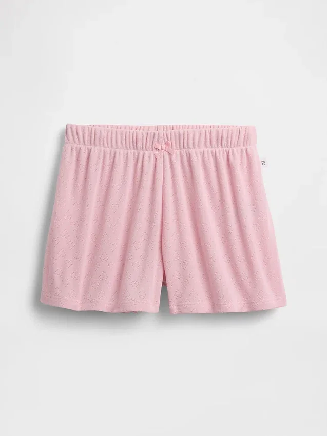 PyjamasShorts för barn i återvunnen pointelle