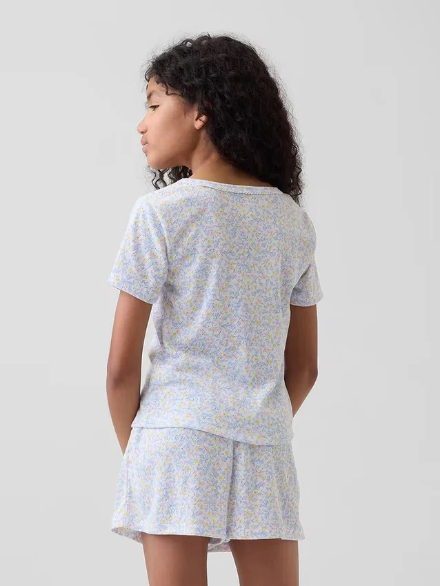 PyjamasShorts för barn i återvunnen pointelle