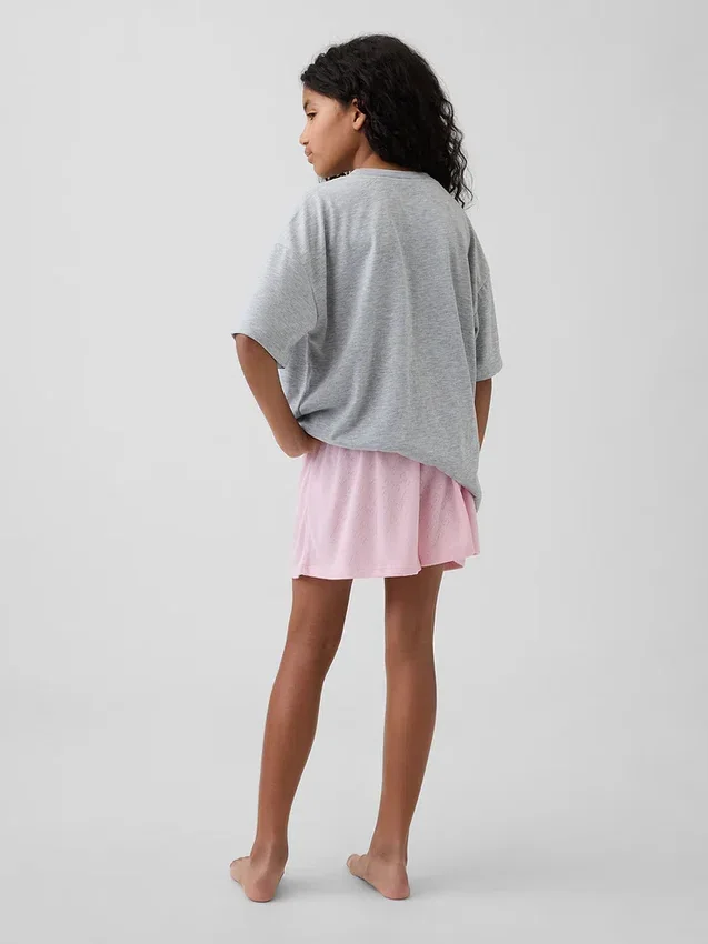 PyjamasShorts för barn i återvunnen pointelle