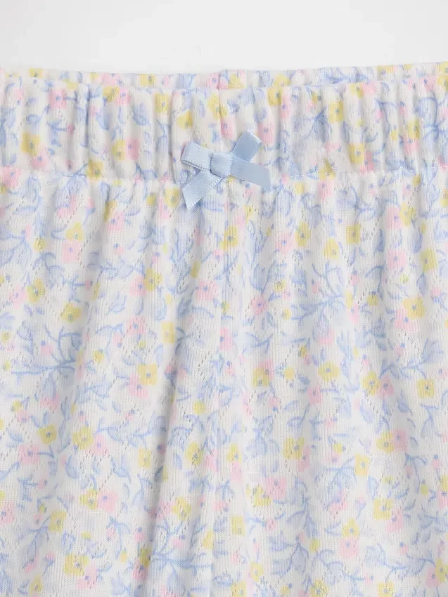 PyjamasShorts för barn i återvunnen pointelle