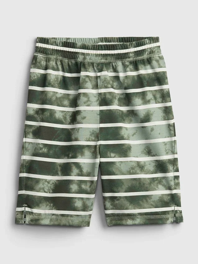 PyjamasShorts för barn i återvunnen tie-dye-randig stil