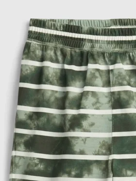 PyjamasShorts för barn i återvunnen tie-dye-randig stil