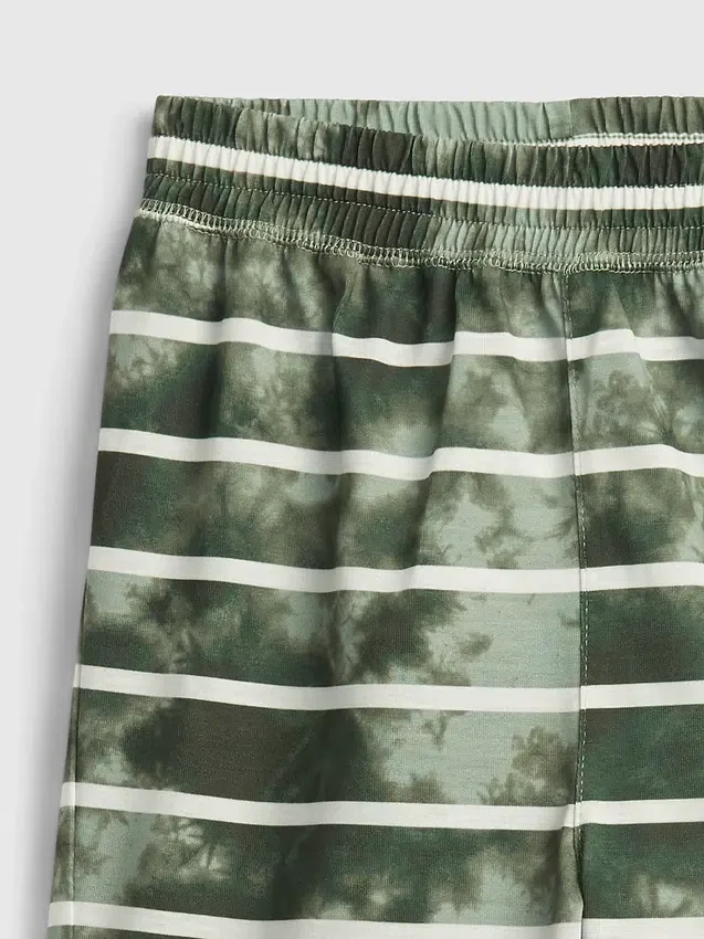 PyjamasShorts för barn i återvunnen tie-dye-randig stil