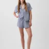 PyjamasShorts i skrynklig gasväv